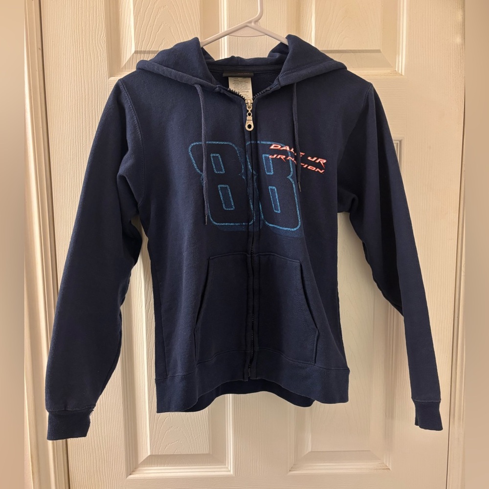 Nascar for Her Navy Blue Full Zip-Up Hoodie